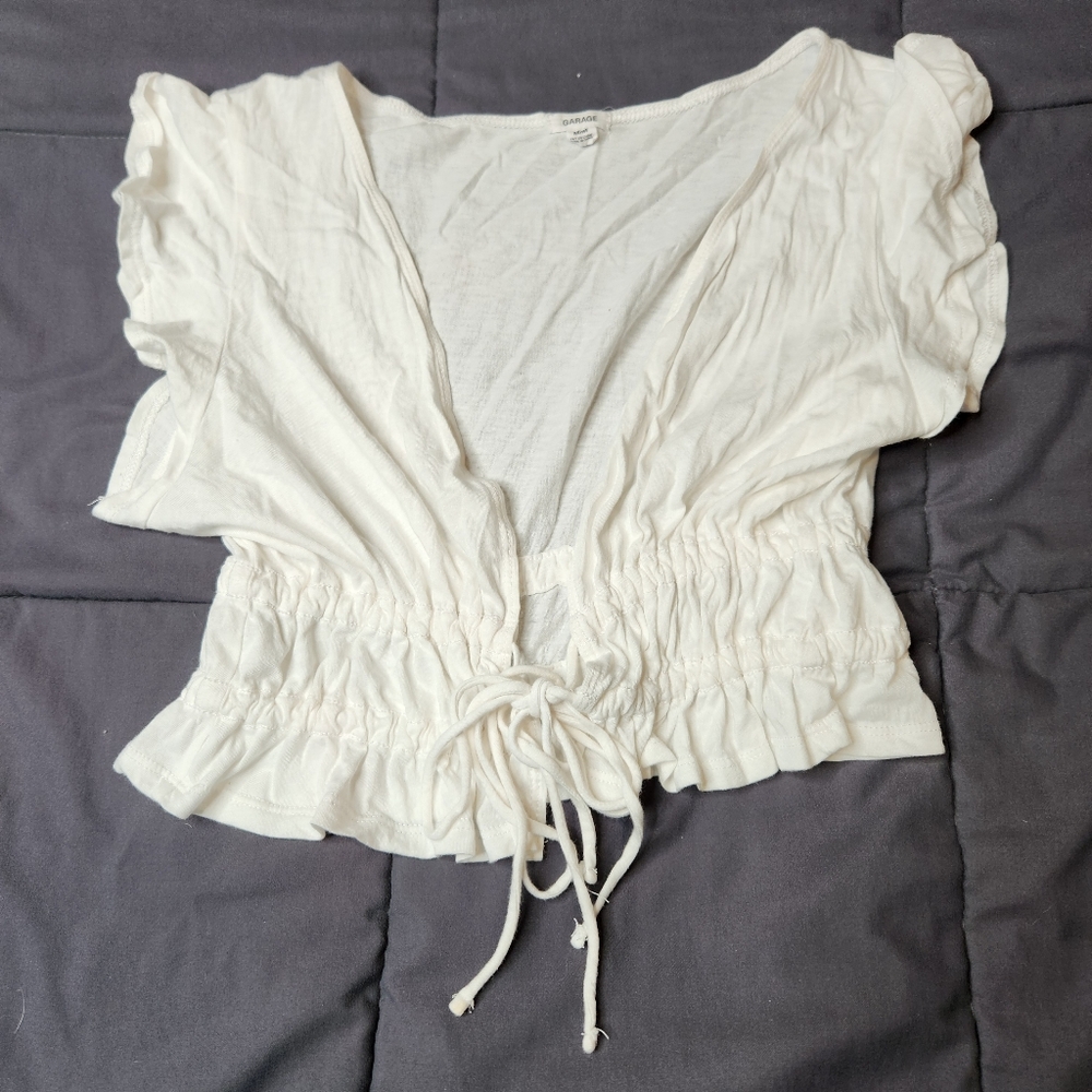 Garage White Crop Top